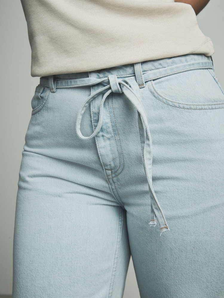 eau de javel - 100ceinturé Raccourci Aple en % coton sablier Jeans - Image 4 of 8