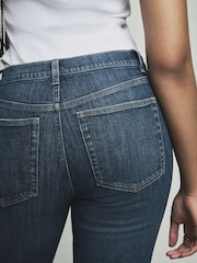 Dark Blue Hourglass Cropped Denim Capri Shorts - Image 5 of 5