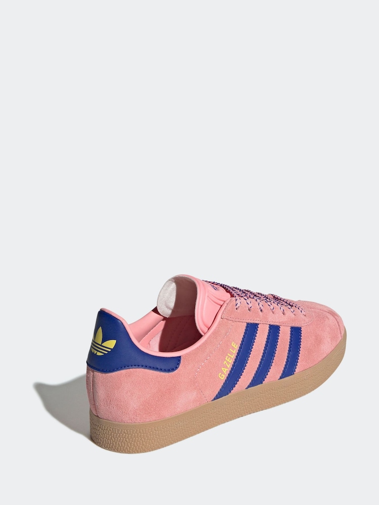 adidas Originals Pink Bolt Gazelle Trainers - Image 4 of 9