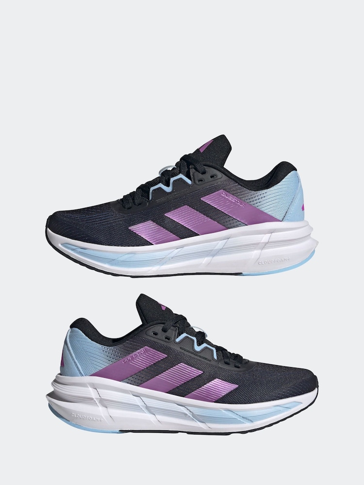 adidas Black Questar 3 Trainers - Image 5 of 9