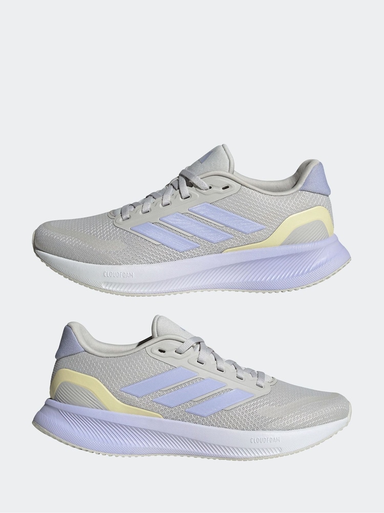 adidas Grey Runfalcon 5 Trainers - Image 5 of 9