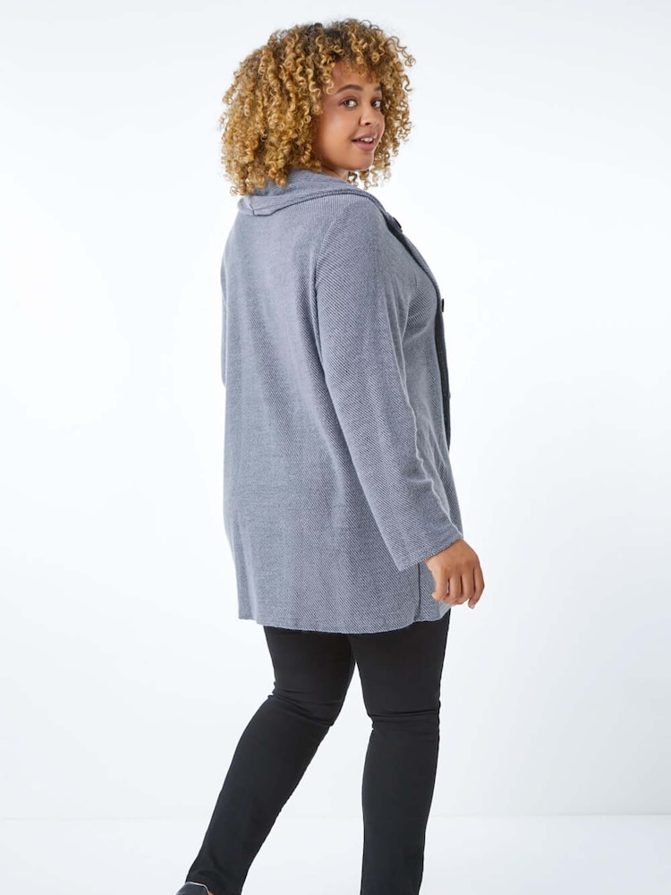 Roman Curve Cowl Neck Button Wrap Top - Imagen 2 de 4 Roman Curve Cowl Neck Button Wrap Top - Imagen 2 de 4