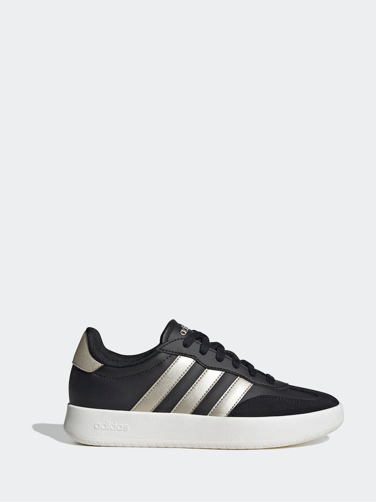 adidas Black Barreda Animal Print Trainers - Image 1 of 10
