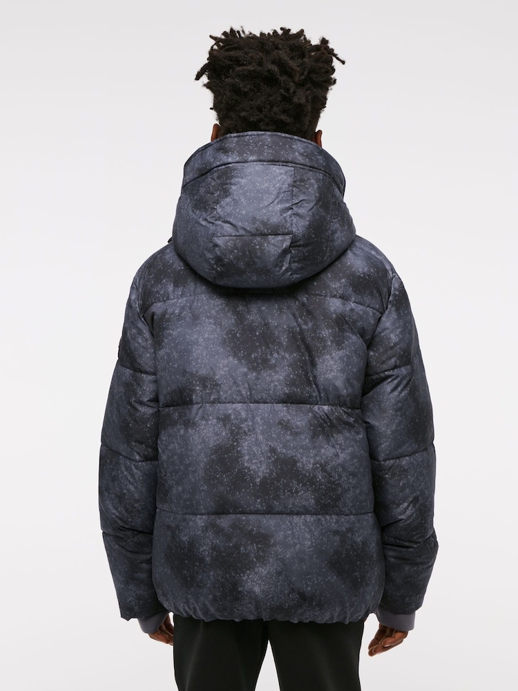 Abercrombie & Fitch Grey Wide Panel Quilted Puffer Coat - Image 2 of 5