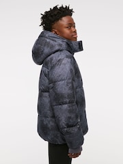 Abercrombie & Fitch Grey Wide Panel Quilted Puffer Coat - Image 4 of 5