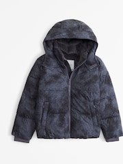 Abercrombie & Fitch Grey Wide Panel Quilted Puffer Coat - Image 5 of 5