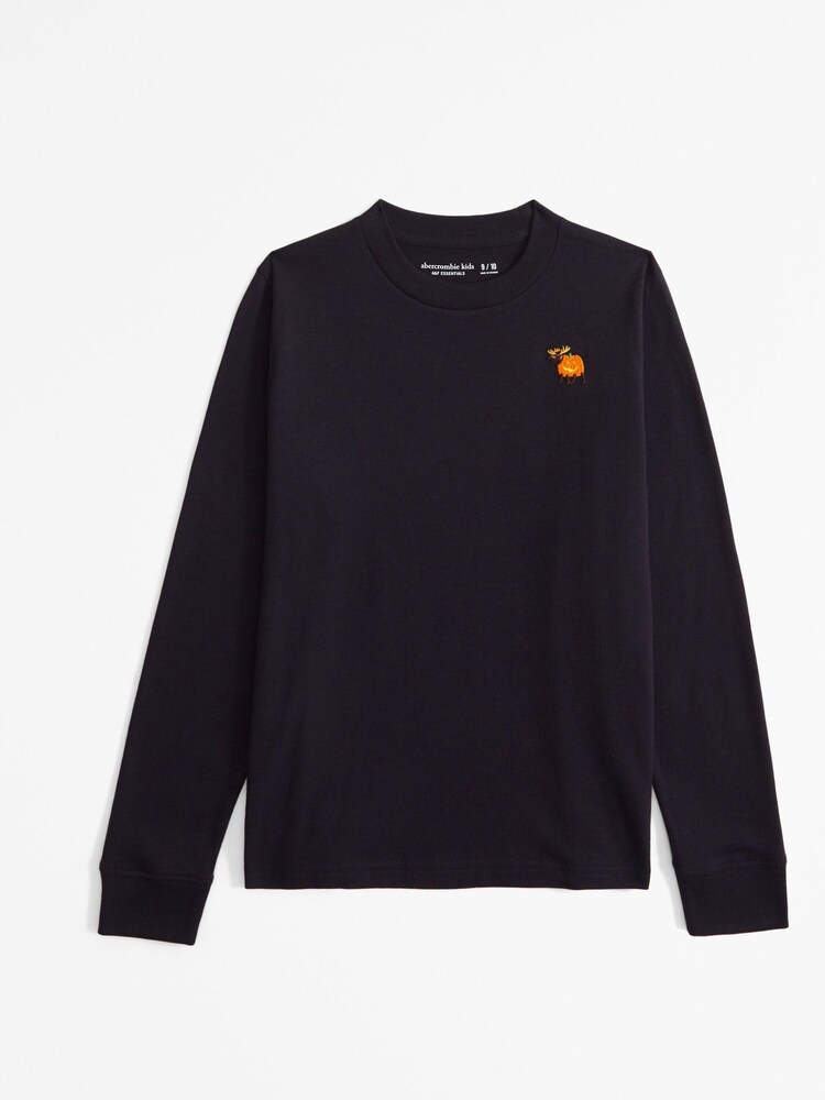 Abercrombie & Fitch Halloween Long Sleeve Crew Neck Black Jumper - Image 1 of 2