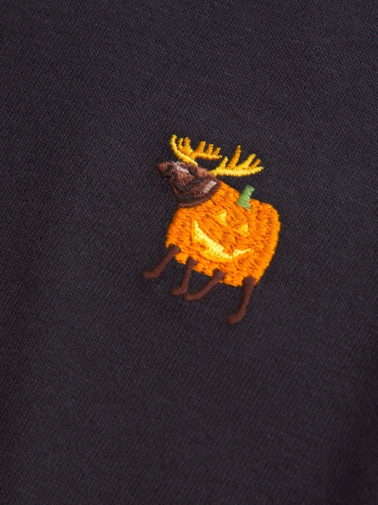 Abercrombie & Fitch Halloween Long Sleeve Crew Neck Black Jumper - Image 2 of 2