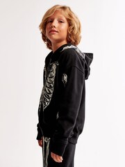 Abercrombie & Fitch Grey Halloween Skeleton Zip Hoodie - Image 3 of 7