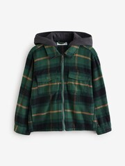 Abercrombie & Fitch Flannel Check Zip-Up Hooded Jacket - Image 1 of 3