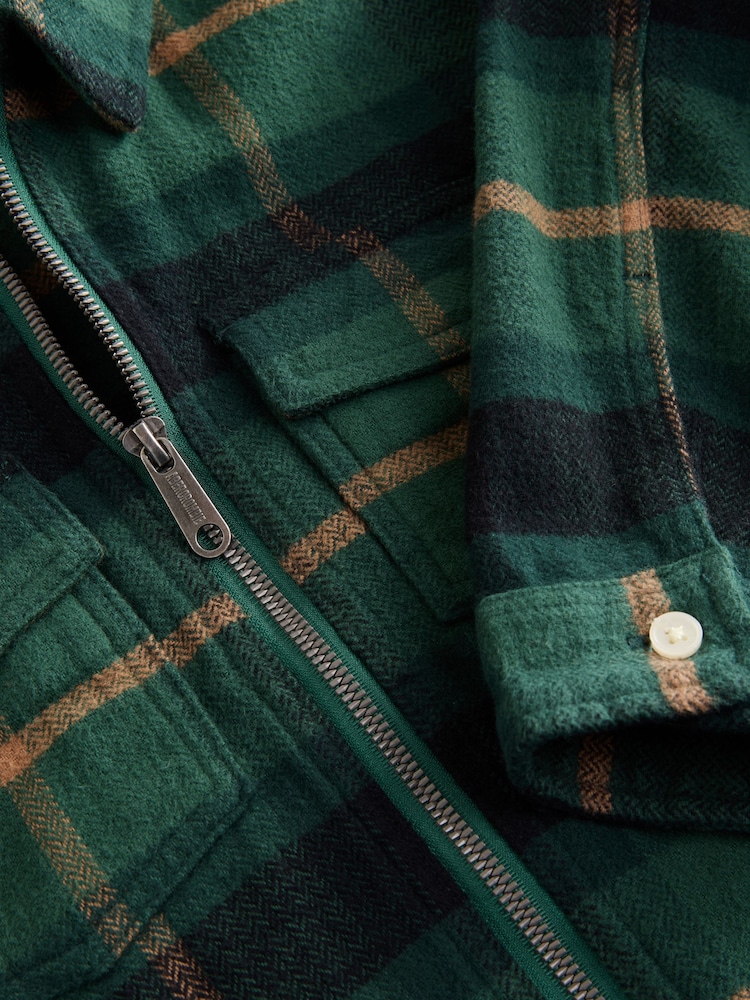 Abercrombie & Fitch Flannel Check Zip-Up Hooded Jacket - Image 3 of 3 Abercrombie & Fitch Flannel Check Zip-Up Hooded Jacket - Image 3 of 3