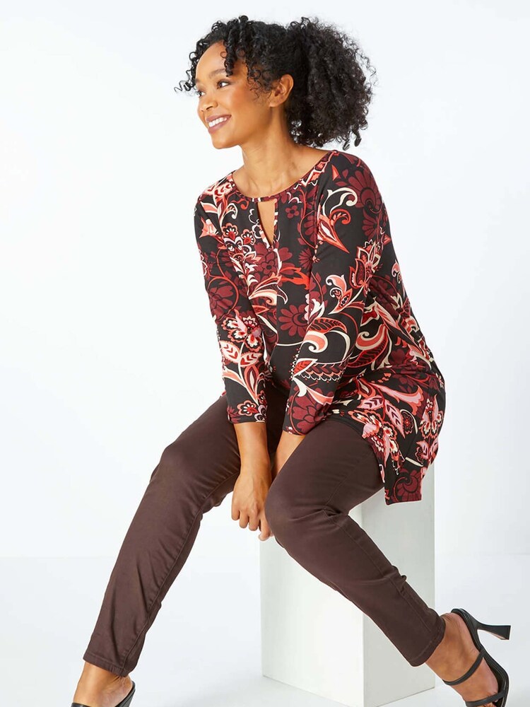 Roman Brown Petite Stretch Denim Jeans - Image 2 of 5 Roman Brown Petite Stretch Denim Jeans - Image 2 of 5