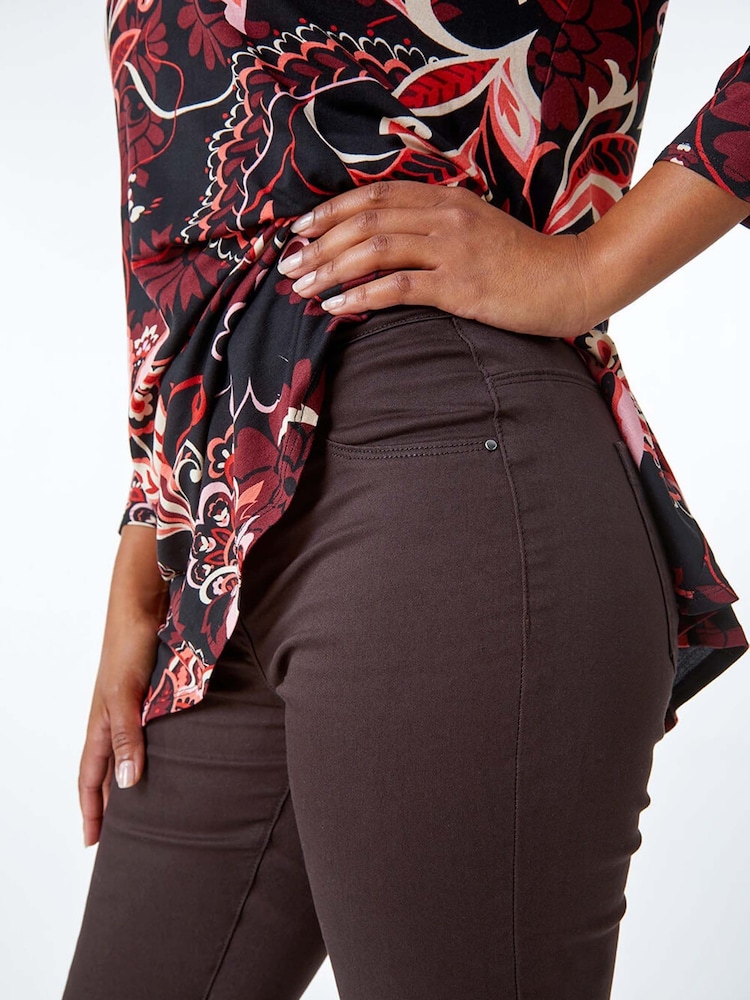 Roman Brown Petite Stretch Denim Jeans - Image 5 of 5 Roman Brown Petite Stretch Denim Jeans - Image 5 of 5