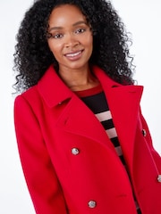 Roman Red Petite Double Breasted Military Coat - Image 4 of 5