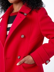 Roman Red Petite Double Breasted Military Coat - Image 5 of 5