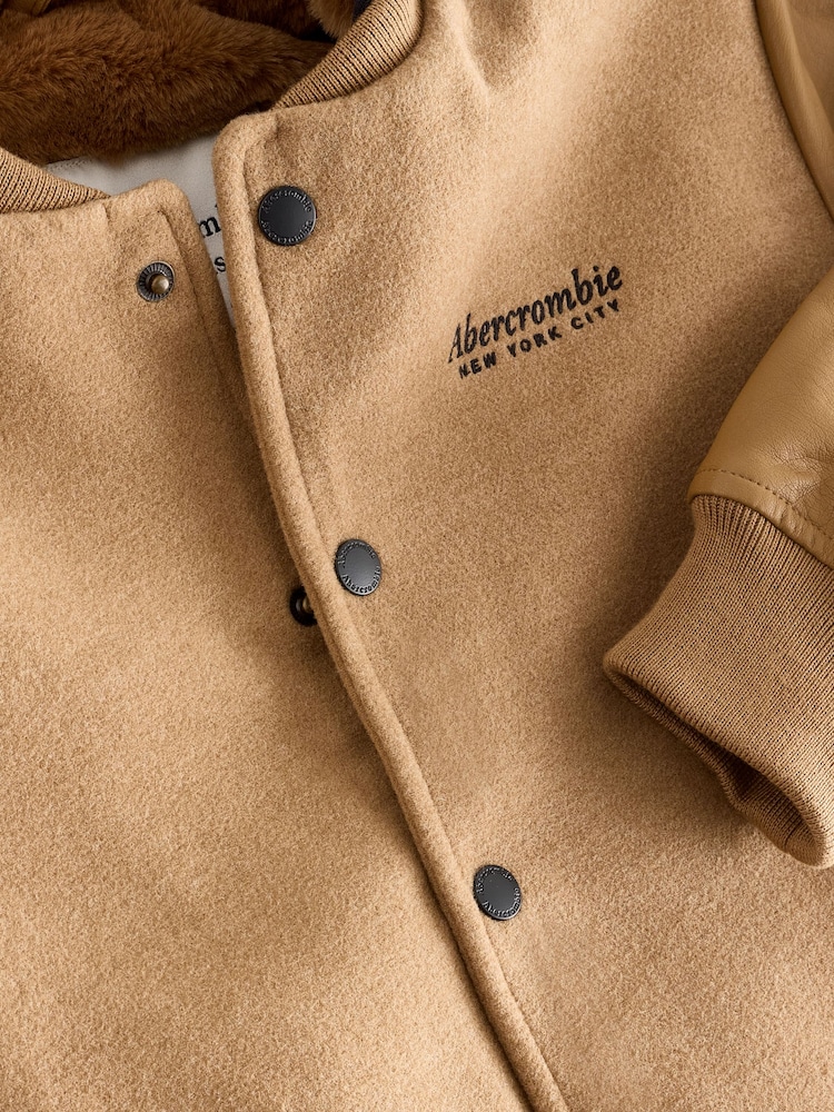 Abercrombie & Fitch Natural  Hooded Bomber Jacket - Image 3 of 3