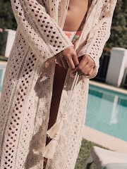Laura Ashley Ecru Crochet Beach Dress - Image 5 of 8