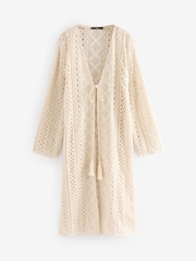 Laura Ashley Ecru Crochet Beach Dress - Image 6 of 8