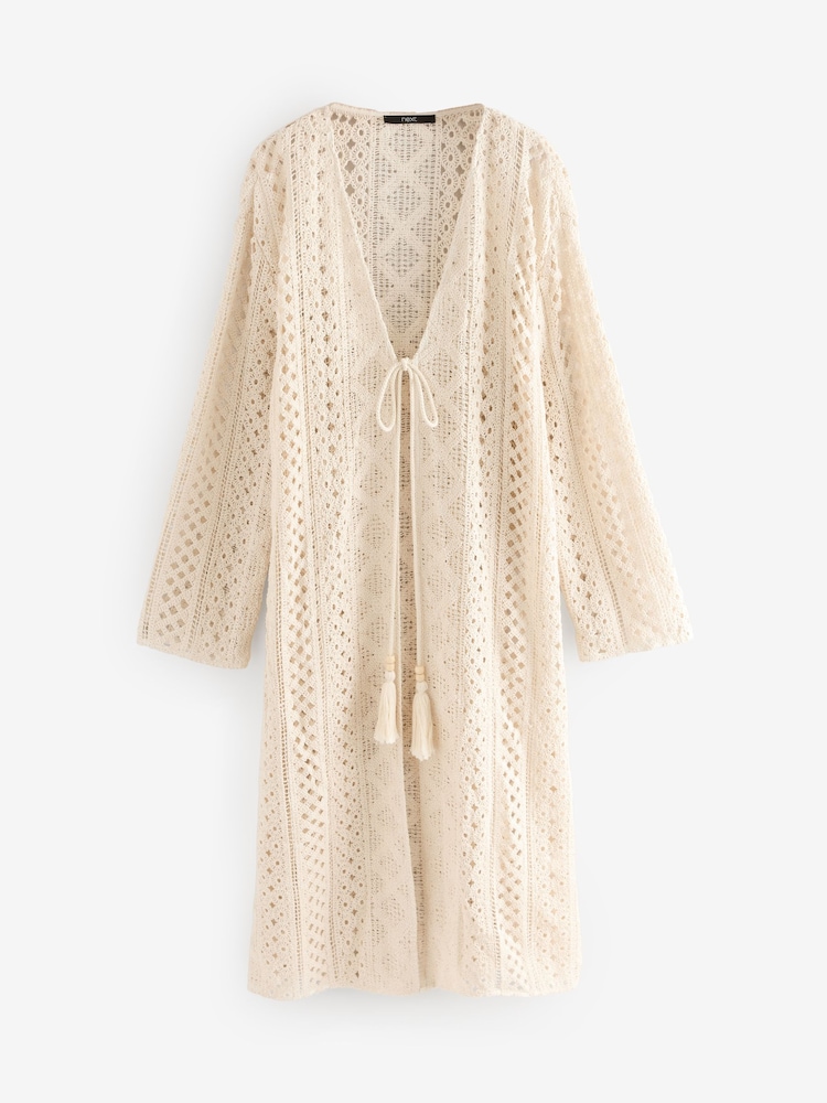 Laura Ashley Ecru Crochet Beach Dress - Image 6 of 8