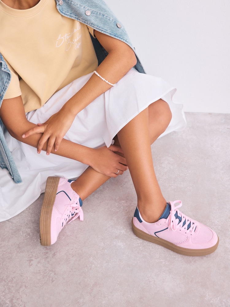 rožnata - Forever Comfort® Chunky Platform Lace Up Trainers - Slika 1 iz 9 rožnata - Forever Comfort® Chunky Platform Lace Up Trainers - Slika 1 iz 9