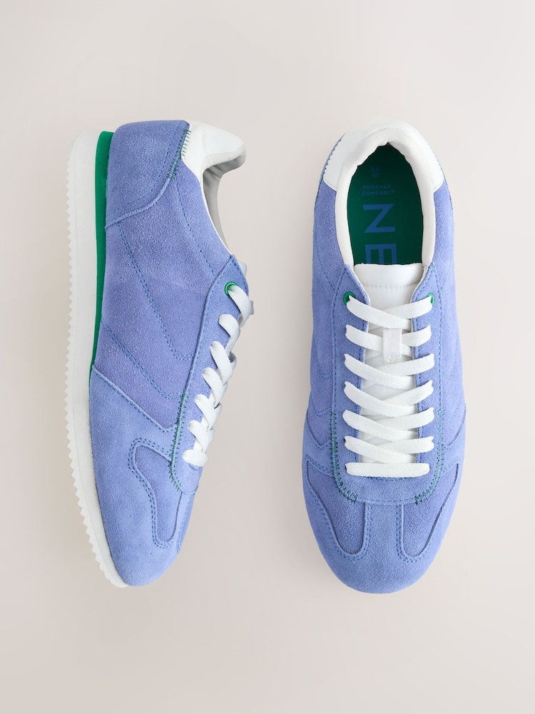 Blue Forever Comfort® Leather Round Toe Retro Chunky Lace Up Trainers - Image 1 of 5