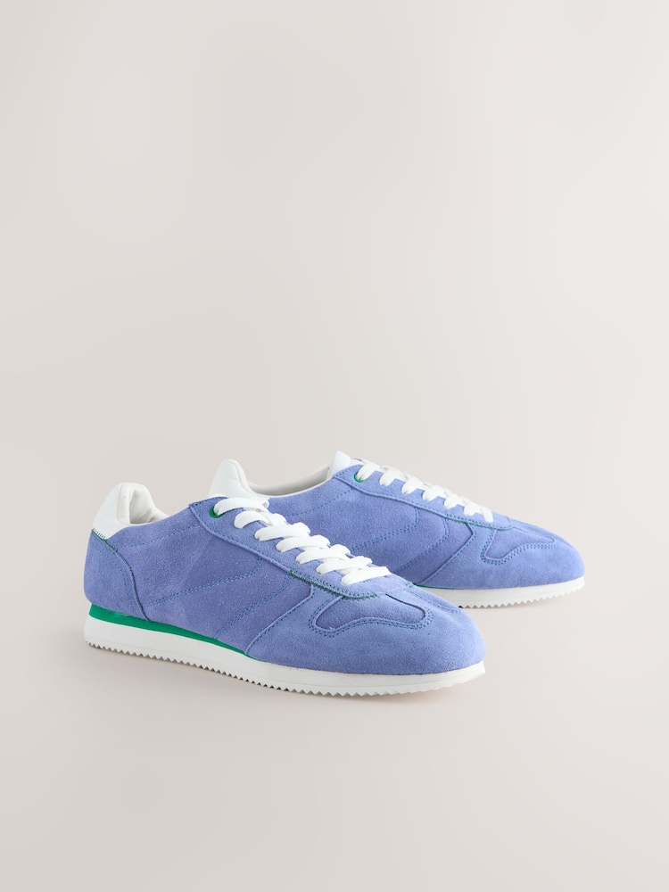 Blue Forever Comfort® Leather Round Toe Retro Chunky Lace Up Trainers - Image 2 of 5