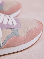 Multi Pastel Forever Comfort® Leather Panel Detail Chunky Lace-Up Joggers - Image 10 of 10