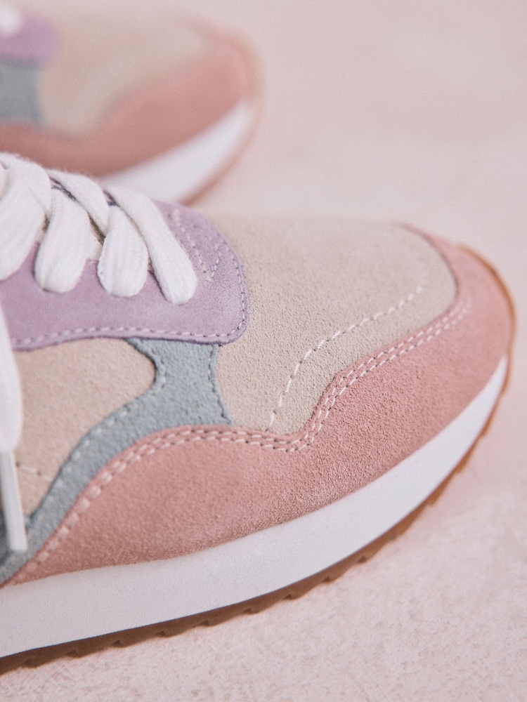 Multi Pastel Forever Comfort® Leather Panel Detail Chunky Lace-Up Joggers - Image 10 of 10
