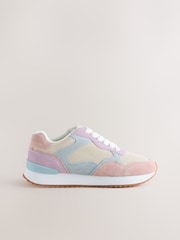 Multi Pastel Forever Comfort® Leather Panel Detail Chunky Lace-Up Joggers - Image 7 of 10