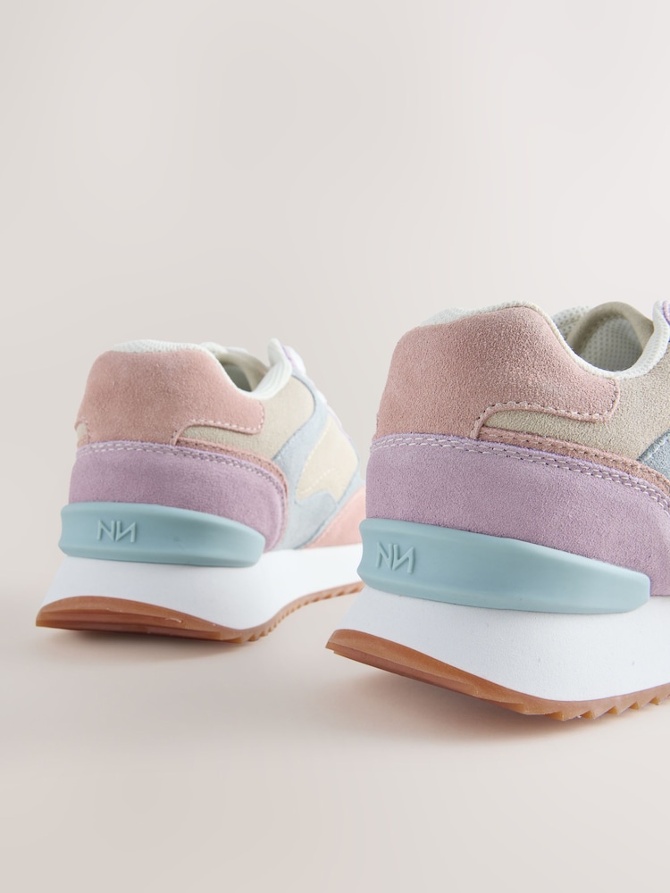 Multi Pastel Forever Comfort® Leather Panel Detail Chunky Lace-Up Joggers - Image 9 of 10