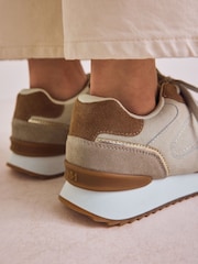 Neutral Forever Comfort® Leather Panel Detail Chunky Lace-Up Joggers - Image 3 of 9