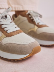 Neutral Forever Comfort® Leather Panel Detail Chunky Lace-Up Joggers - Image 4 of 9