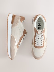 Neutral Forever Comfort® Leather Panel Detail Chunky Lace-Up Joggers - Image 7 of 9