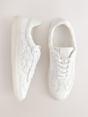 Neutral Broderie Forever Comfort® Slim Lace Up Trainers - Image 2 of 5