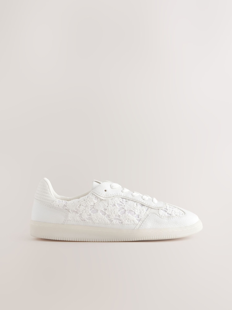 Neutral Broderie Forever Comfort® Lace-Up Trainers - Image 3 of 5