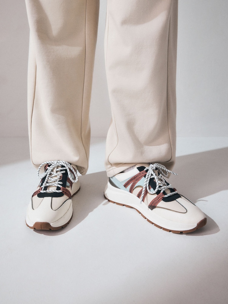 Neutral - Forever Comfort® Leather Band Panel Detail Chunky Trainers - Image 1 of 11