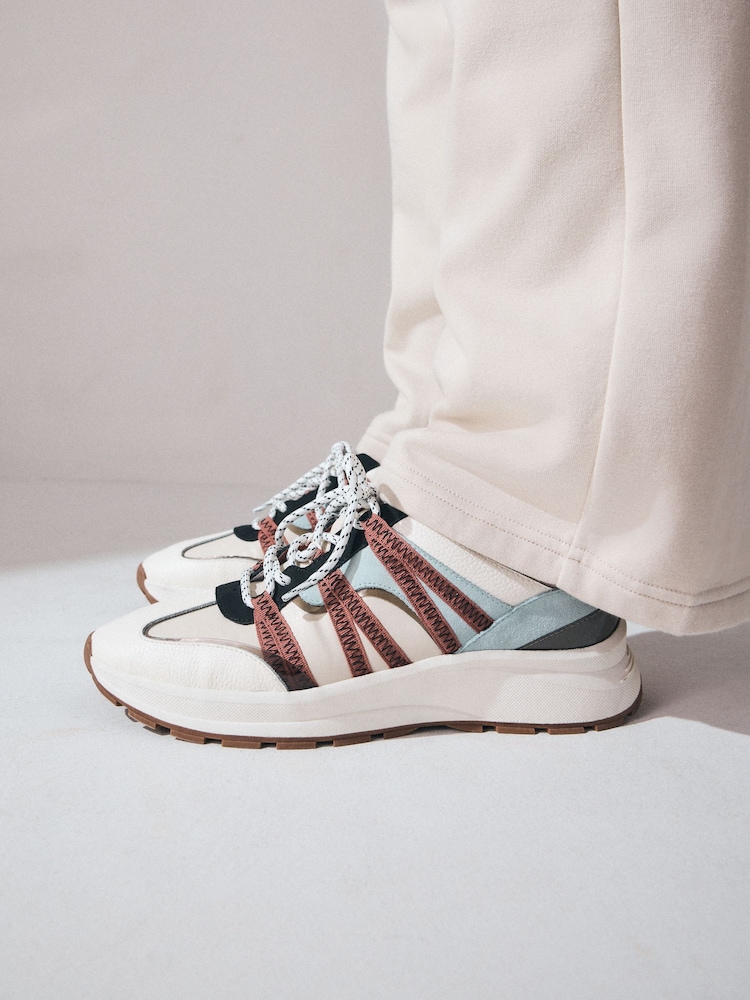 Neutral - Forever Comfort® Leather Band Panel Detail Chunky Trainers - Image 2 of 11