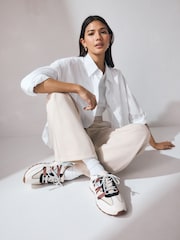 Neutral - Forever Comfort® Leather Band Panel Detail Chunky Trainers - Image 4 of 11