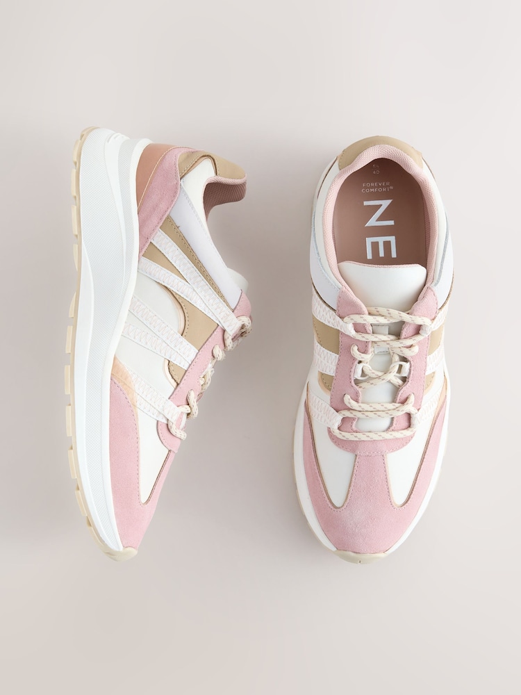 Multi Pastel - Forever Comfort® Leather Band Panel Detail Chunky Trainers - Image 1 of 9