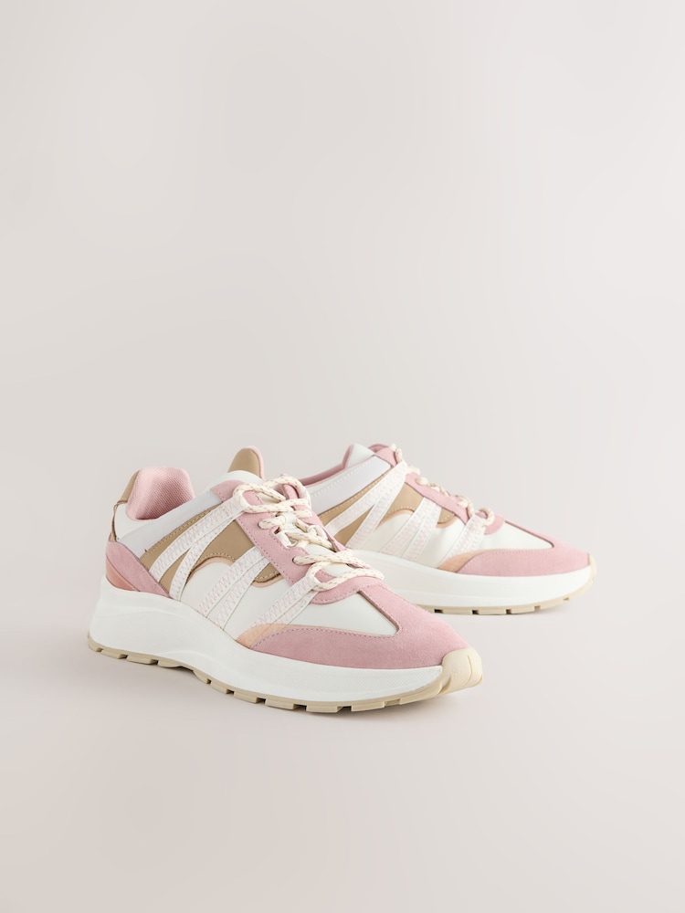 Multi Pastel - Forever Comfort® Leather Band Panel Detail Chunky Trainers - Image 2 of 9