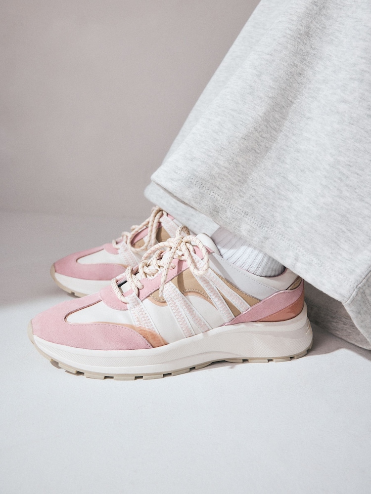 Multi Pastel - Forever Comfort® Leather Band Panel Detail Chunky Trainers - Image 9 of 9