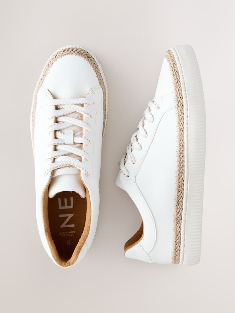Blanco - Forever Comfort® Chunky Lace-Up Espadrilles Trainers - Imagen 1 de 12