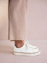 Blanco - Forever Comfort® Chunky Lace-Up Espadrilles Trainers - Imagen 2 de 12