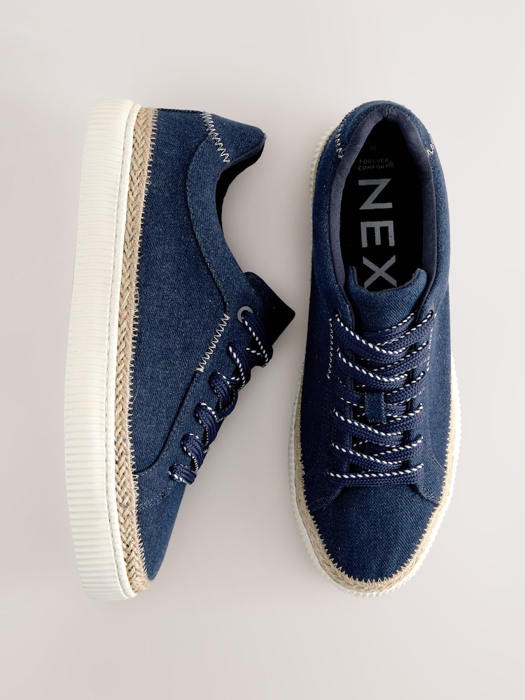 Azul marino - Forever Comfort® Chunky Lace-Up Espadrilles Trainers - Imagen 1 de 8