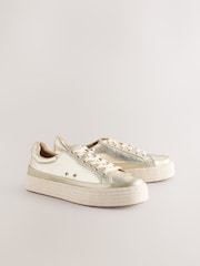 Gold Forever Comfort® Round Toe Espadrille Lace Up Trainers - Image 2 of 5