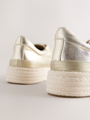 Gold Forever Comfort® Round Toe Espadrille Lace Up Trainers - Image 5 of 5