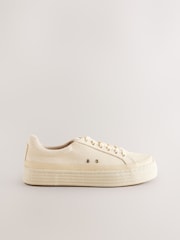 Neutral Forever Comfort® Round Toe Espadrille Lace Up Trainers - Image 3 of 5