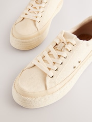 Neutral Forever Comfort® Round Toe Espadrille Lace Up Trainers - Image 4 of 5