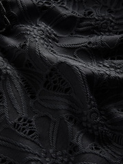 Laura Ashley Black Tummy Control Broderie Swimsuit - Image 7 of 9