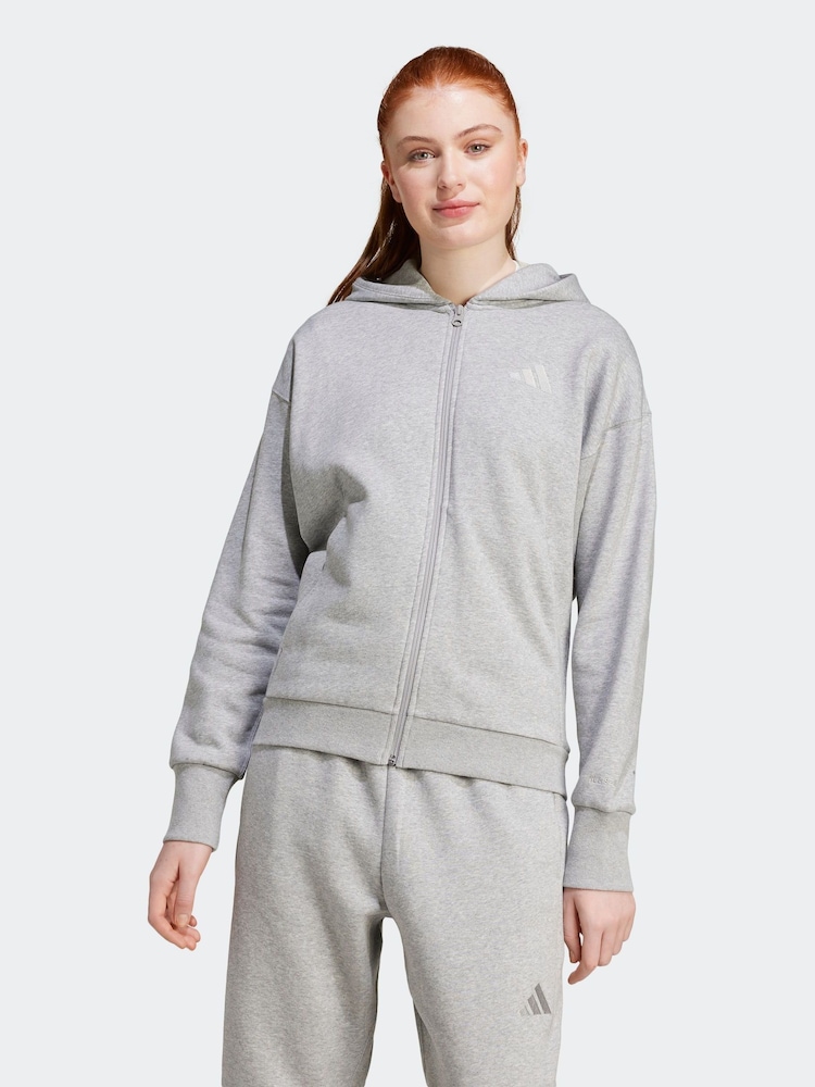 adidas Grey All SZN Full Zip Hoodie - Image 1 of 7